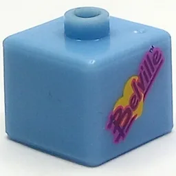 Pen Bead, Square with Belville Logo Print / Light Blue