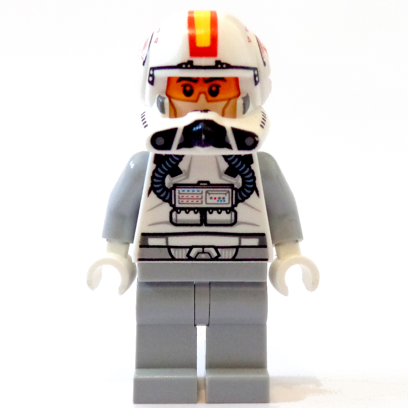 Lego Clone Pilot, Open Helmet with Yellow and Red Markings, Light Bluish Gray Legs (Episode 3)