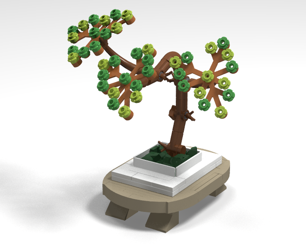 Lego Micro Bonsai in a micro pot with stand