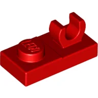 Plate Special 1 x 2, Top Clip [Open O] / Red