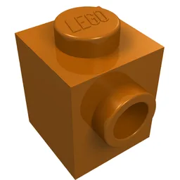 Brick Special 1 x 1 with Stud on 1 Side / Dark Orange