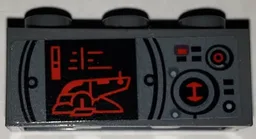 Brick 1 x 3 with SW Red and Black Slave I Pattern (Sticker) - Set 75243