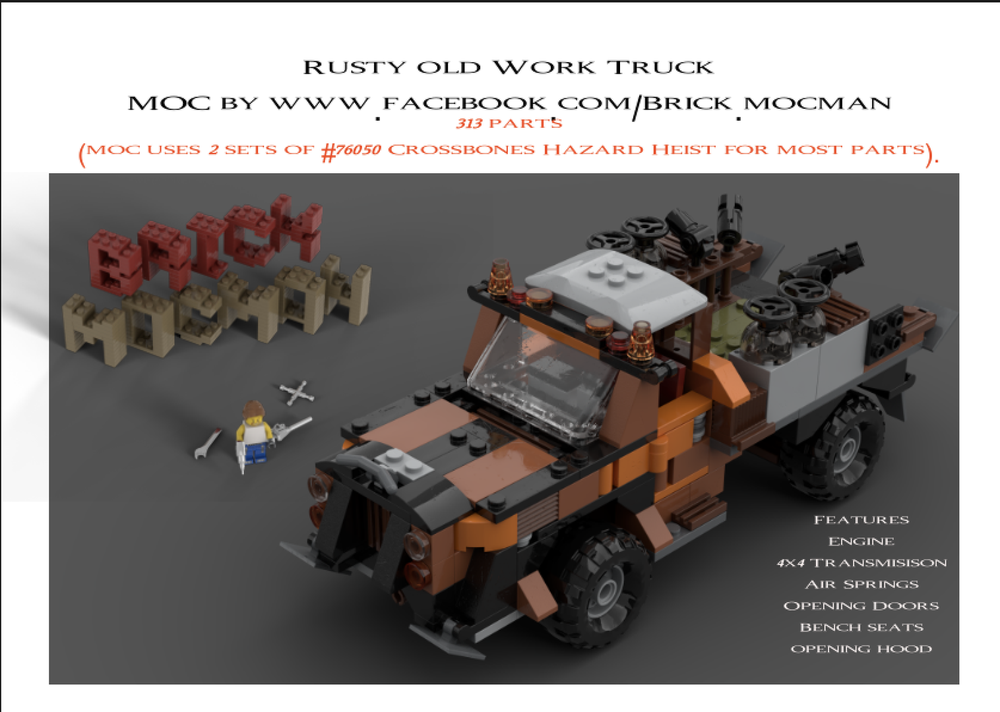 Lego Set #76050 Alt Build - Rusty Old Work Truck