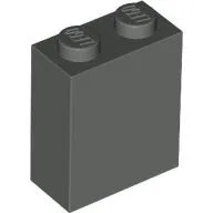 Brick 1 x 2 x 2 with Inside Axle Holder / Dark Gray