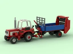Tractor with manure spreader - Traktor mit Miststreuer