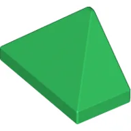Brick Sloped 45° 2 x 1 Triple with Inside Stud Holder / Green