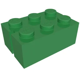 Brick 2 x 3 with 2 Slots on Short Sides / Green