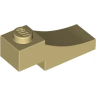 Brick Curved, 3 x 1 with 1/3 Inverted Cutout / Tan