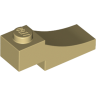Lego Brick Curved, 3 x 1 with 1/3 Inverted Cutout / Tan