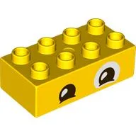Duplo Brick 2 x 4 with Eyes, and White Patch Print