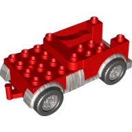 Duplo Truck Chassis with Silver Trim (Packer) / Red