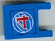 Flag 2 x 2 Square with Flat Edge with Red Number 4 and White Wire Frame Basketball on Blue Background Pattern (Sticker) - Sets 3432 / 3433