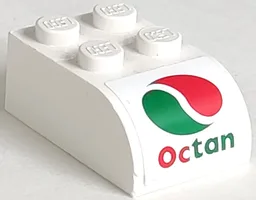 Slope, Curved 3 x 2 with 4 Studs with Octan Logo Pattern (Sticker) - Set 60022