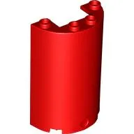 Cylinder Half 2 x 4 x 5 with 1 x 2 cutout / Red