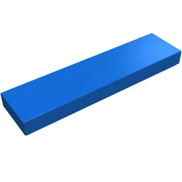 Tile 1 x 4 with Groove / Blue