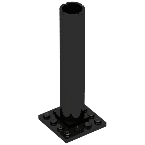 Lego Boat, Mast Section Base 4 x 4 x 9 / Black