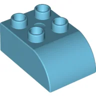 Duplo Brick 2 x 3 with Curved Top / Medium Azure