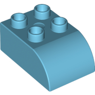 Lego Duplo Brick 2 x 3 with Curved Top / Medium Azure