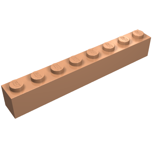 Lego Brick 1 x 8 / Nougat