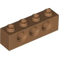 Technic Brick 1 x 4 [3 Pin Holes] / Medium Nougat