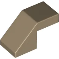 Brick Sloped 45° 2 x 1 with 2/3 Inverted Cutout and no stud / Dark Tan