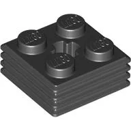 Plate Special 2 x 2 x 2/3 with Axle Hole and Grill on Sides (Haybale) / Black