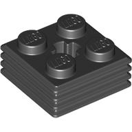 Lego Plate Special 2 x 2 x 2/3 with Axle Hole and Grill on Sides (Haybale) / Black