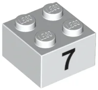 Brick 2 x 2 with Black "7" Print