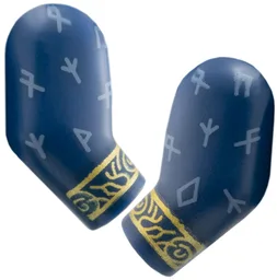 Arm, (Matching Left and Right) Pair with Sand Blue Runes, Gold Cuffs Pattern / Dark Blue