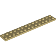 Lego Plate 2 x 14 / Tan
