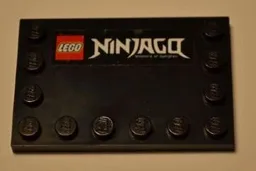 Tile, Modified 4 x 6 with Studs on Edges with Lego Logo and 'NINJAGO' Pattern (Sticker) - Set 4636204