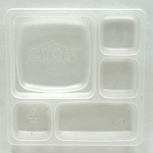 Lego Clikits Container, Sorting Tray 5 Compartment, Bottom / Milky White