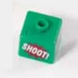 Pen Bead, Square with 'SHOOT' Print / Green