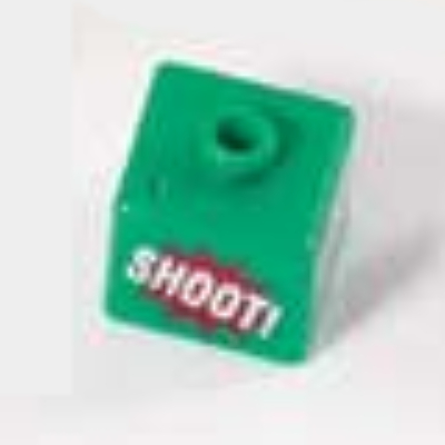 Lego Pen Bead, Square with 'SHOOT' Print / Green
