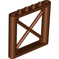Lego Support 1 x 6 x 5 Girder Rectangular / Reddish Brown