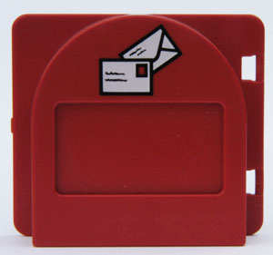 Lego Duplo Door / Window Pane Mailbox 1 x 4 x 3 Raised with Flap with Envelopes Pattern