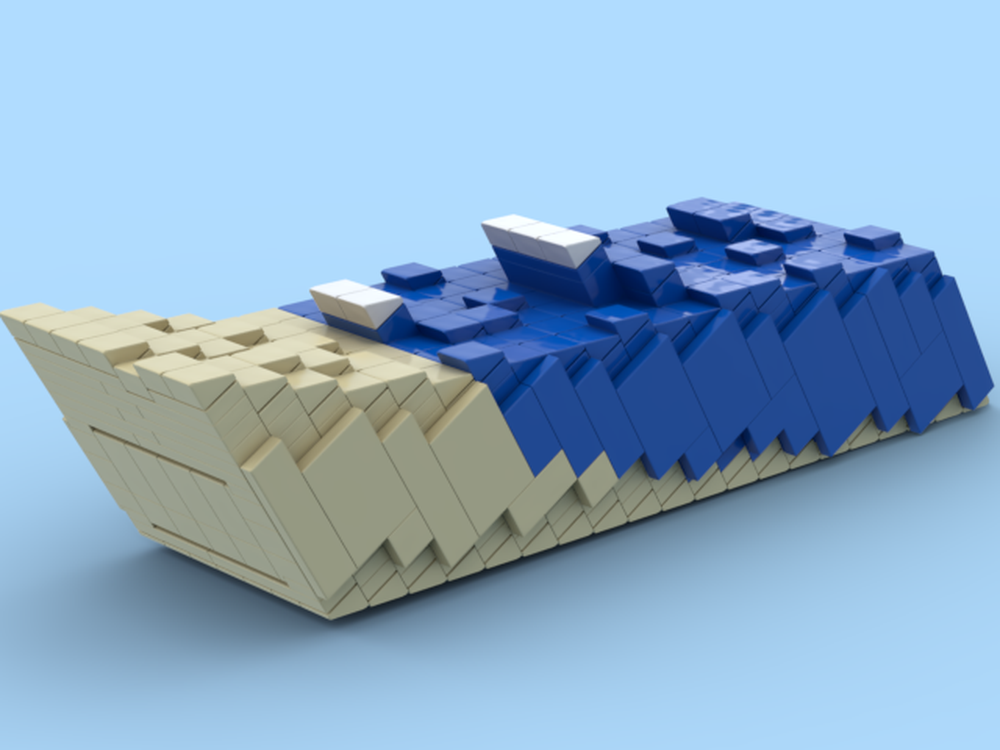 Lego Ocean made out of 1x1 Cheese Slopes