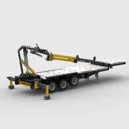 Flatbed trailer with crane