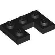 Plate 2 x 3 with 1 x 1 Cutout / Black
