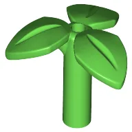 Plant, Stem with 3 Leaves and Bottom Pin / Bright Green