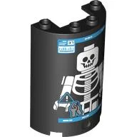 Cylinder Half 2 x 4 x 5 with 1 x 2 cutout with Medical X-Ray Screen, Minifig Skeleton Print