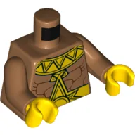 Torso Muscles, El Dorado Gold Collar and Belt Print, Medium Nougat Arms, Yellow Hands / Medium Nougat