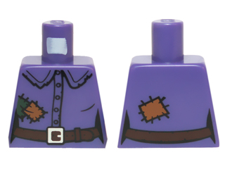Lego Torso Female Shirt with Buttons, Belt, Buckle and Patches Pattern