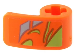 Technic, Panel Curved 2 x 1 x 1 with Lime Animal Print and Silver Stripes Pattern Model Right Side (Sticker) - Set 42204