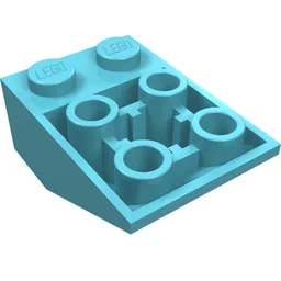 Brick Sloped Inverted 33° 3 x 2, Connections between Studs, Ovoid Bottom Pin / Pastel Blue