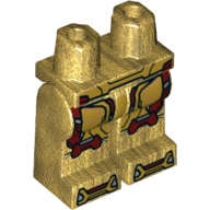 Lego Hips and Pearl Gold Legs with Gold Armour with Dark Red Trim Print (Iron Man) / Pearl Gold