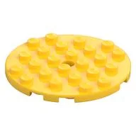 Plate Round 6 x 6 with Hole / Yellow