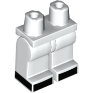 Lego Hips and White Legs with Black Shoes Curved Front and Continuing on Sides Print (Alice) / White
