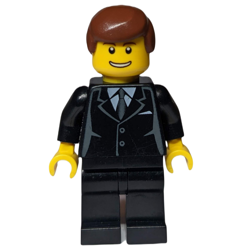 Lego Man - Black Suit, Grin
