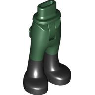 Lego Minidoll Hips and Trousers with Back Pockets and Black Boots Print [Thin Hinge] / Dark Green